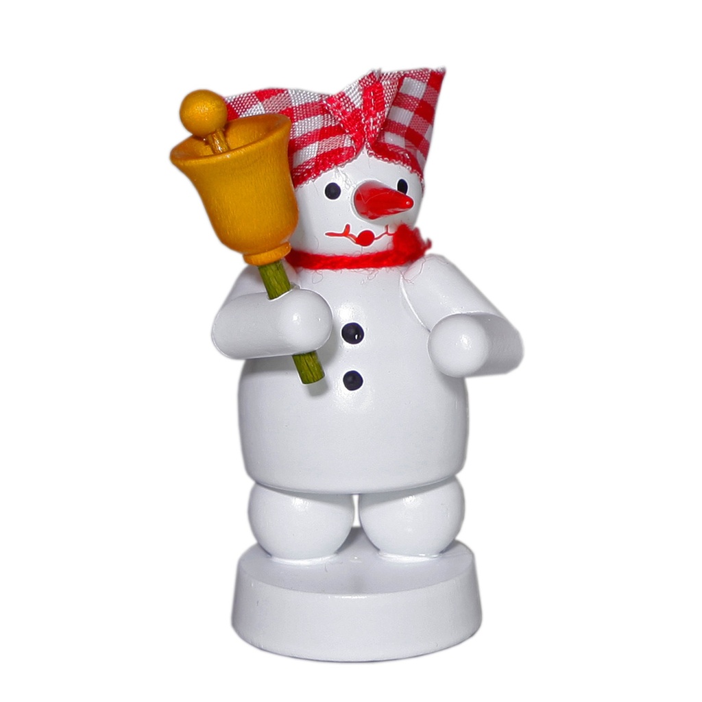Schneemannmusikant mit Glocke