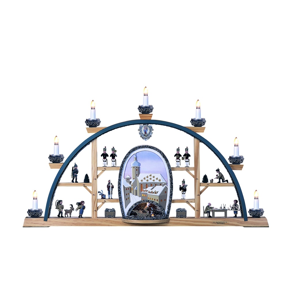 Lichterbogen Marienberg – St. Marien mit Höhle, braunes Bild