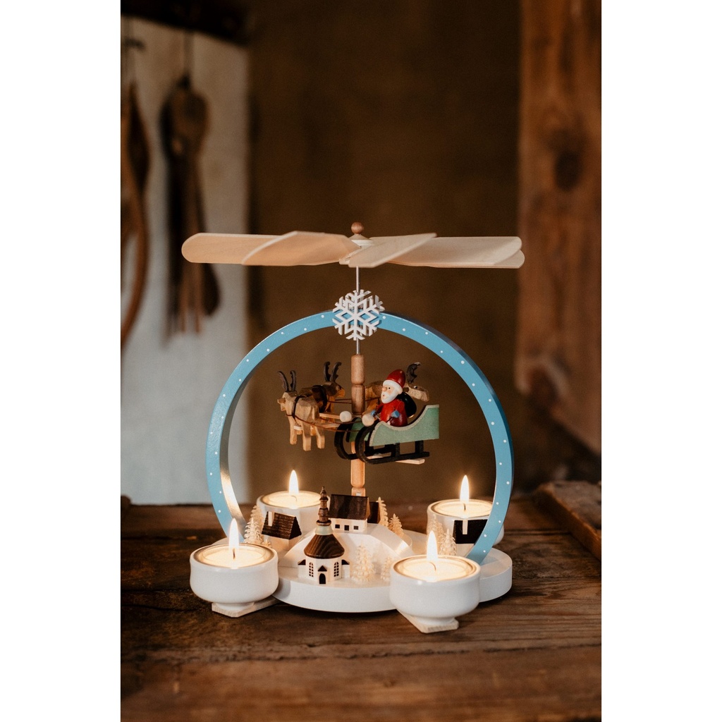 Teelichtpyramide Weihnachtszauber – bunt
