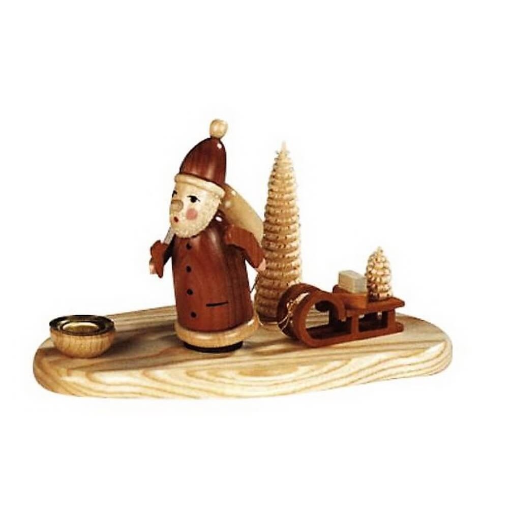 Kerzenhalter Weihnachtsmann – groß, natur