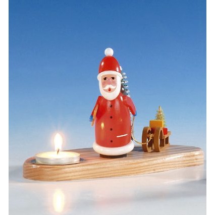 Teelichthalter Weihnachtsmann – bunt