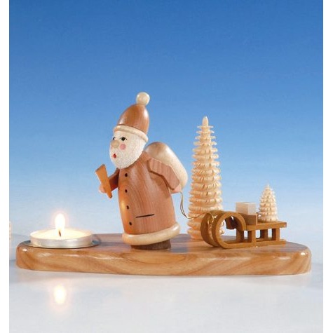 [MKN 200/228 N] Teelichthalter Weihnachtsmann – natur