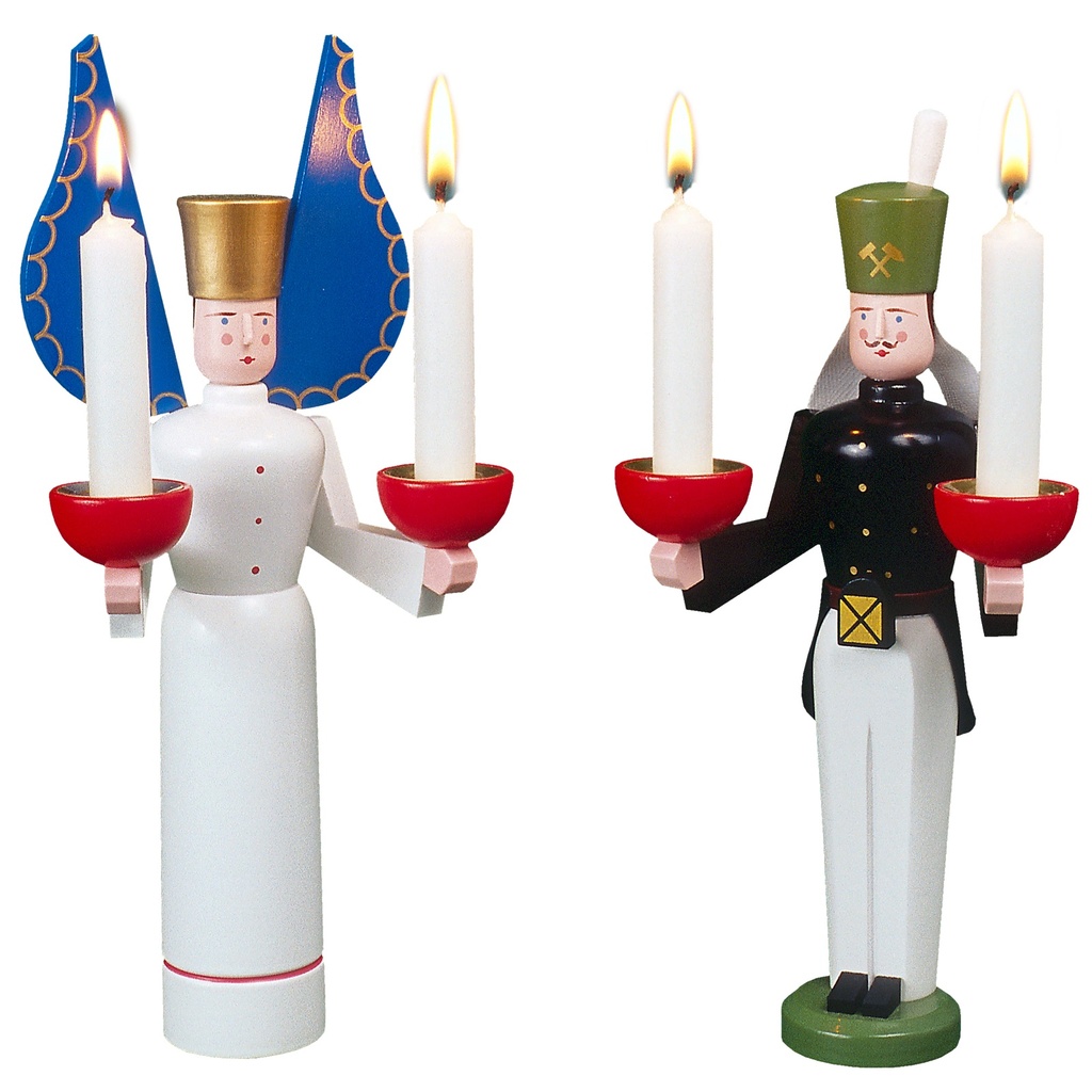 Lichterbergmann und Engel, 22 cm