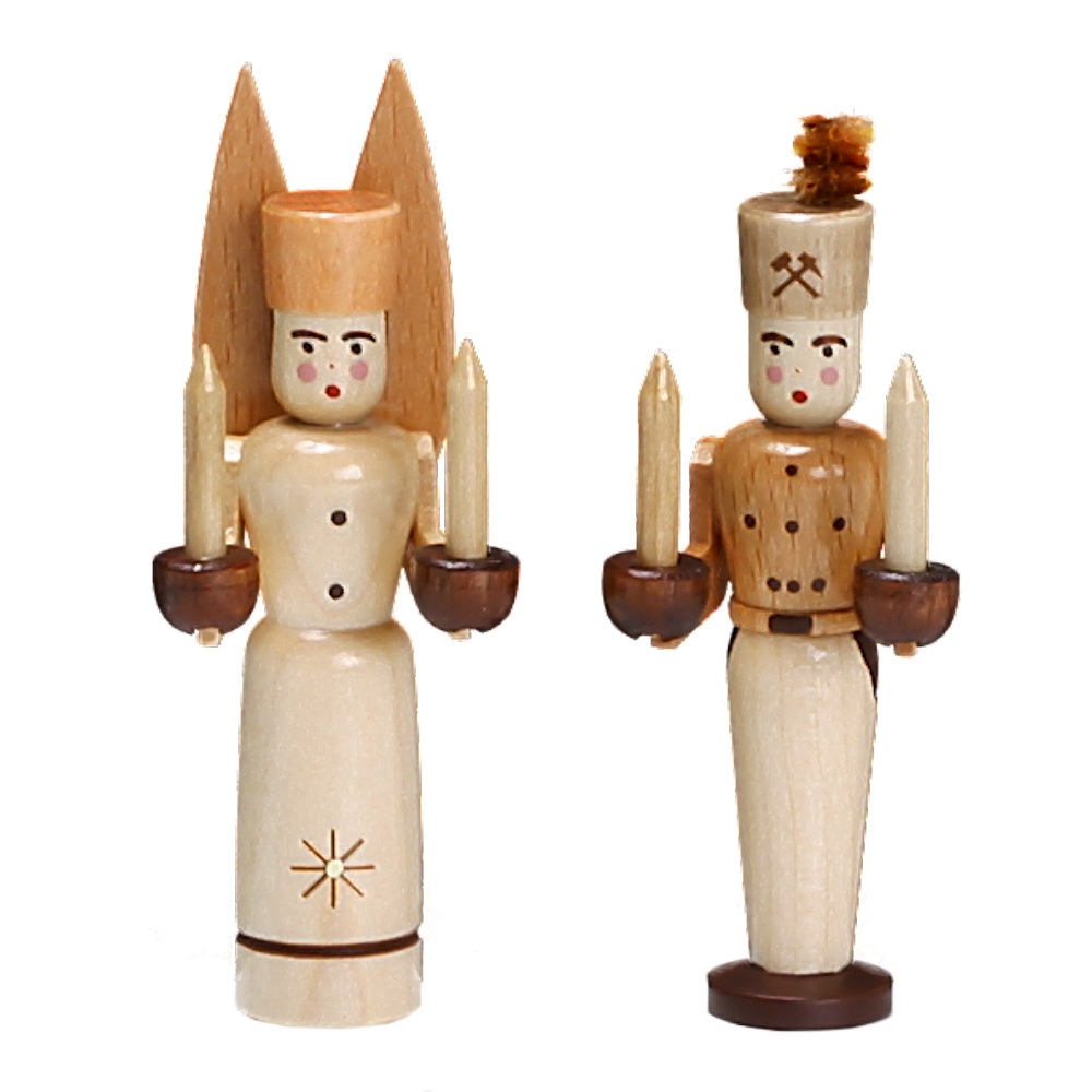 Bergmann und Engel Miniatur natur, 7,5 cm
