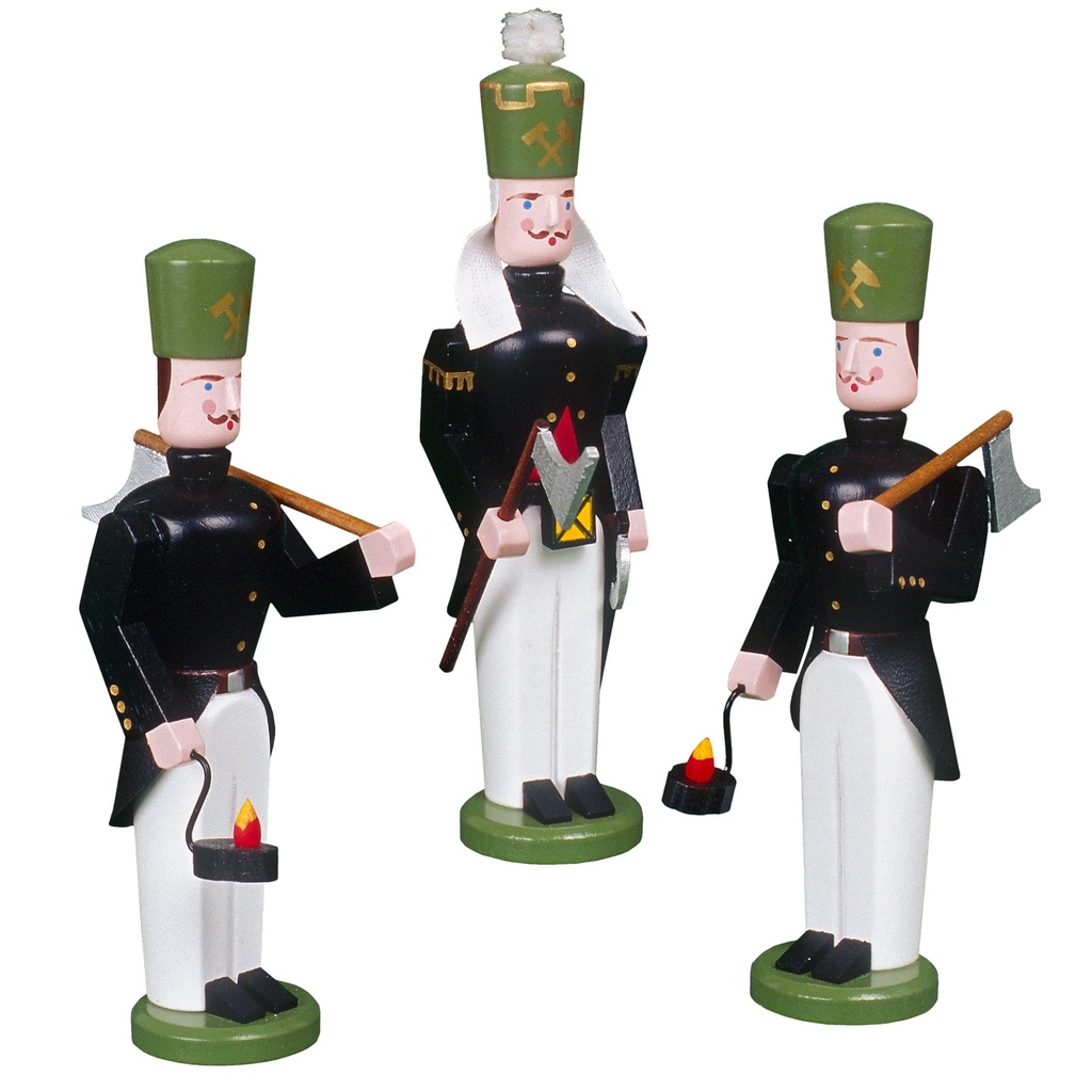 3-teilige Bergmannsgruppe mit Arbeitsgeräten, 13 cm