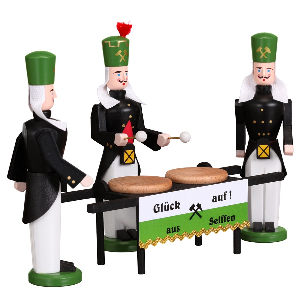 3 Bergmänner mit Kesselpauke, 13 cm