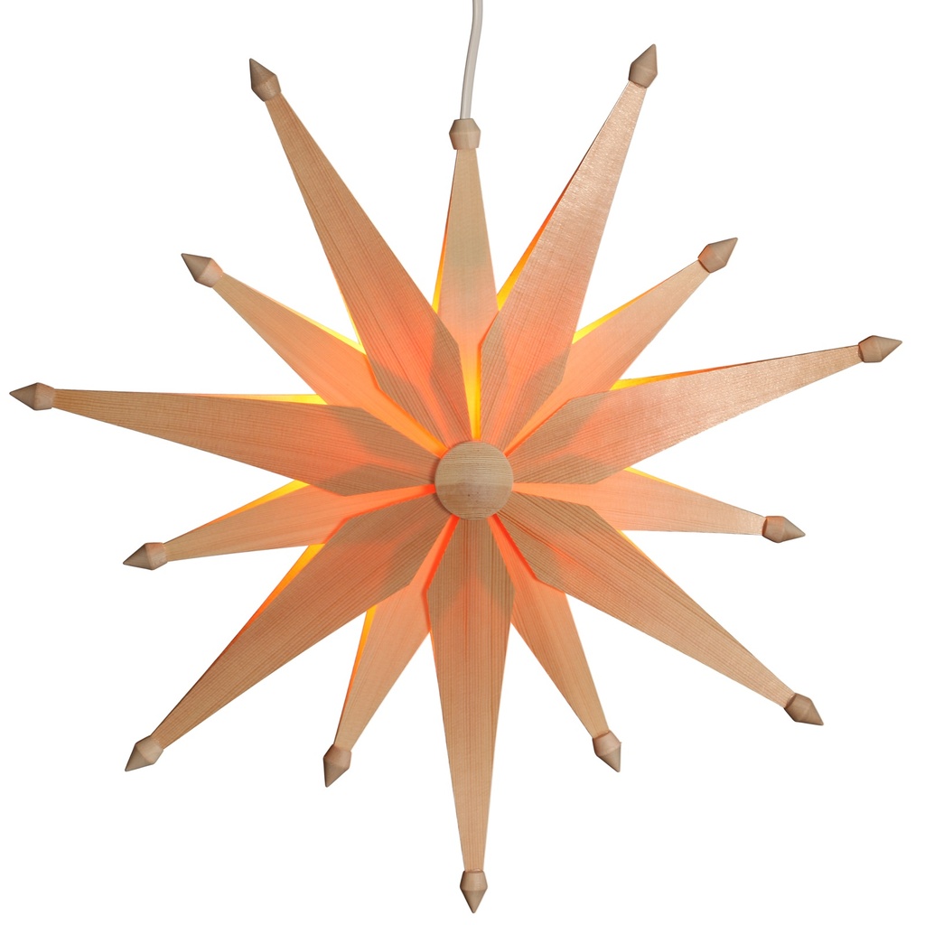 [VK WS 1005] LED-Weihnachtsstern aus Holz, exklusiv natur, 48 cm