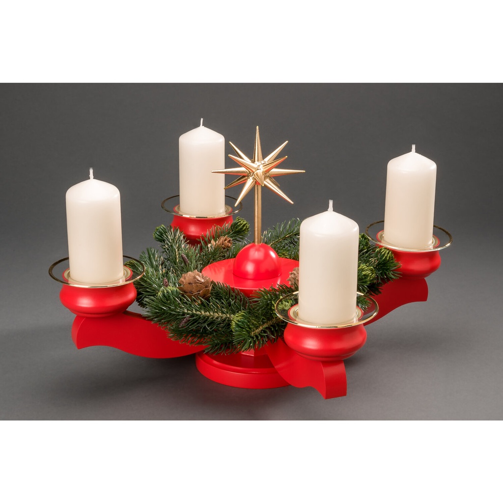[AP 201/040/3 K] Adventsleuchter, rot - Weihnachtsstern