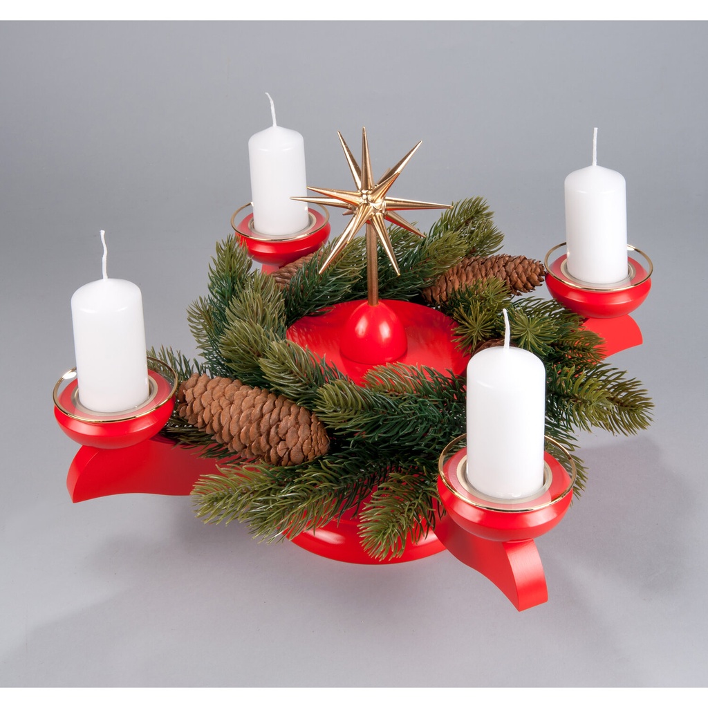 [AP 201/064/1-1 R K] Adventsleuchter, rot - Weihnachtsstern