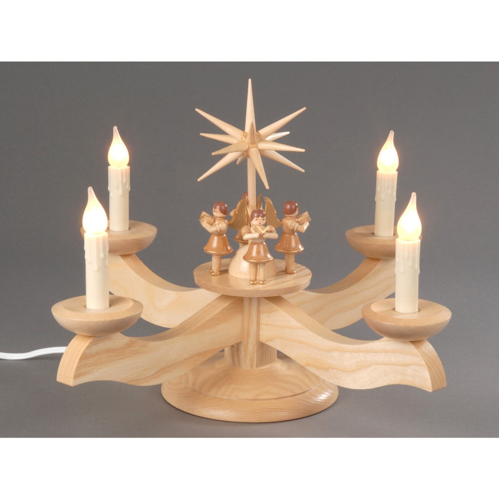 Adventsleuchter, natur - 4 stehende Engel