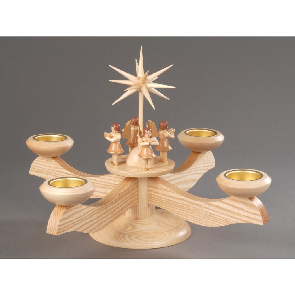 Adventsleuchter, natur - 4 stehende Engel