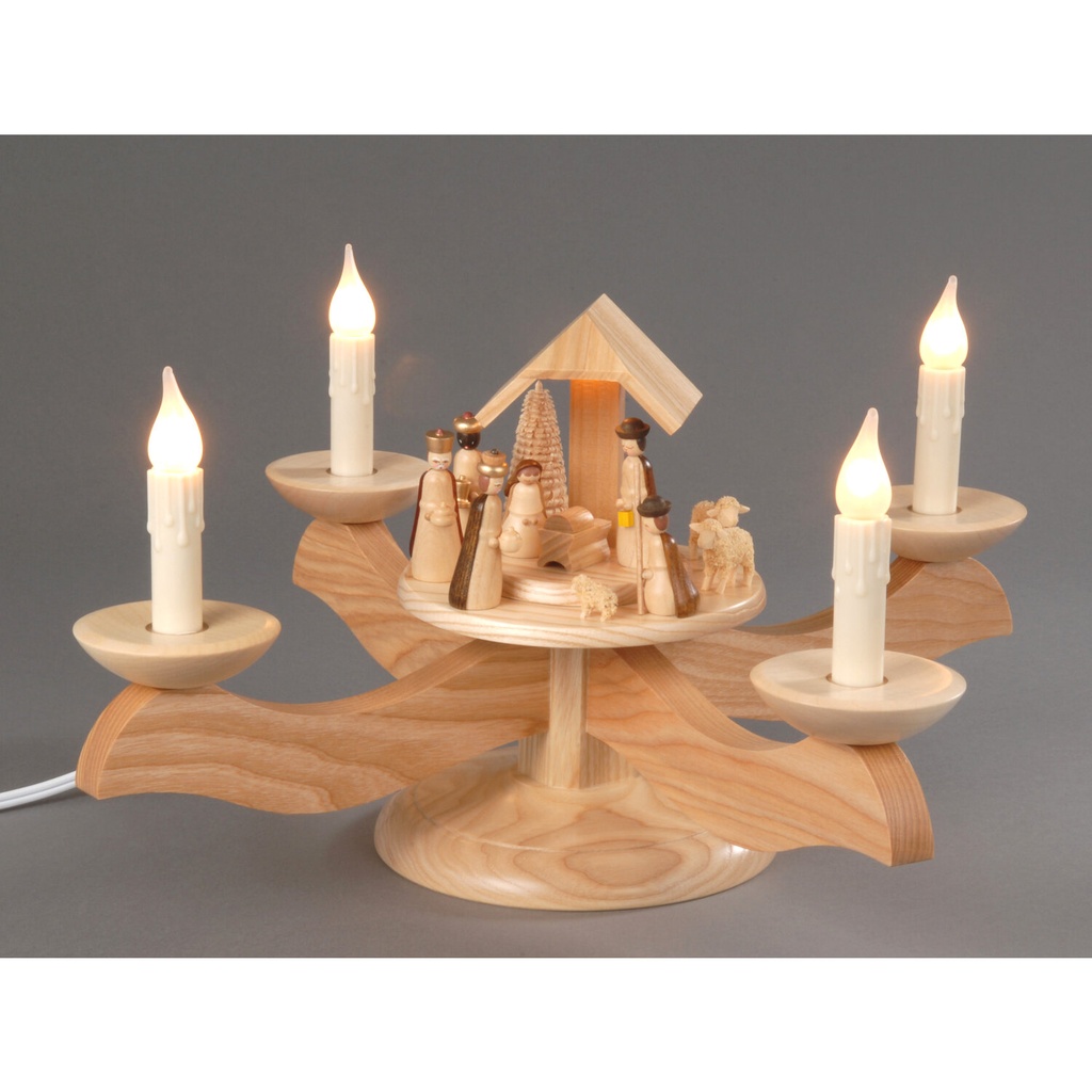 Adventsleuchter, natur - Christi Geburt