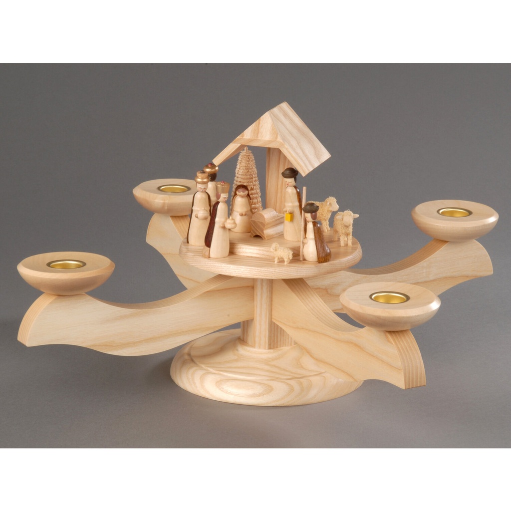 Adventsleuchter, natur - Christi Geburt