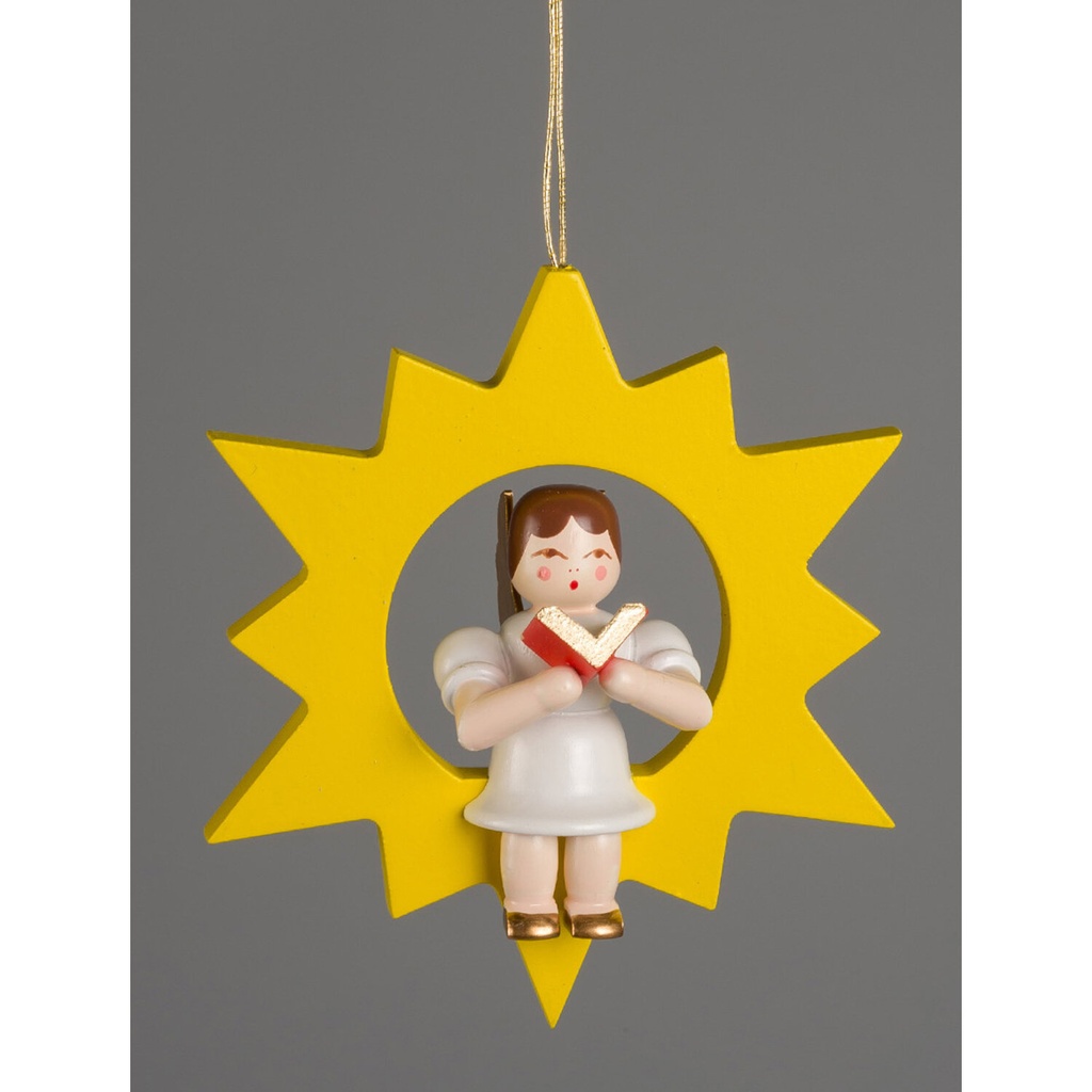 Christbaumschmuck - Engel mit Gesangbuch im Stern