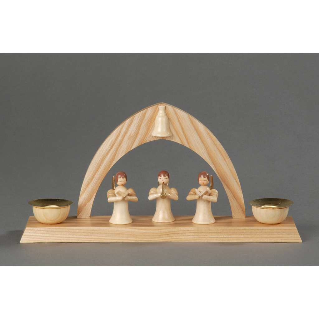 Kerzenhalter, natur - 3 Engel mit Gesangbuch