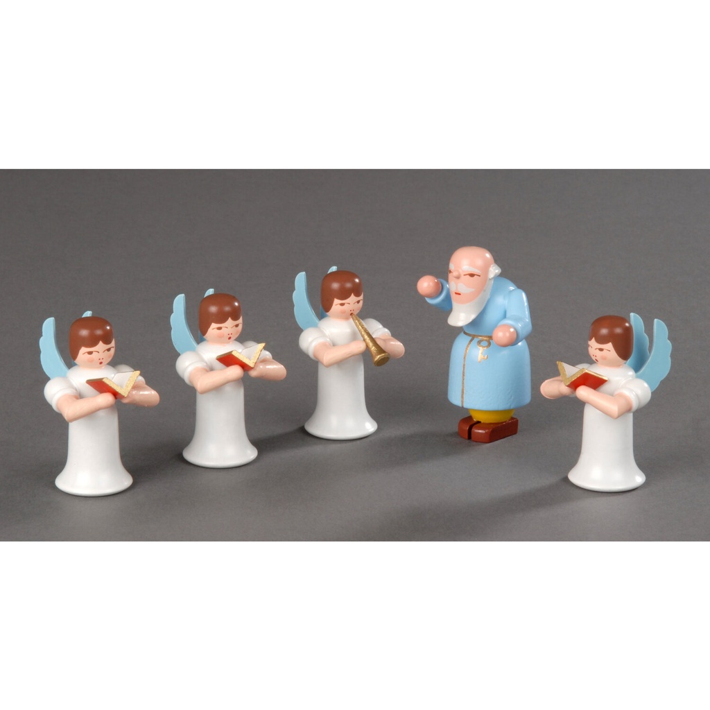 Petrus mit 4 Engel,  farbig 