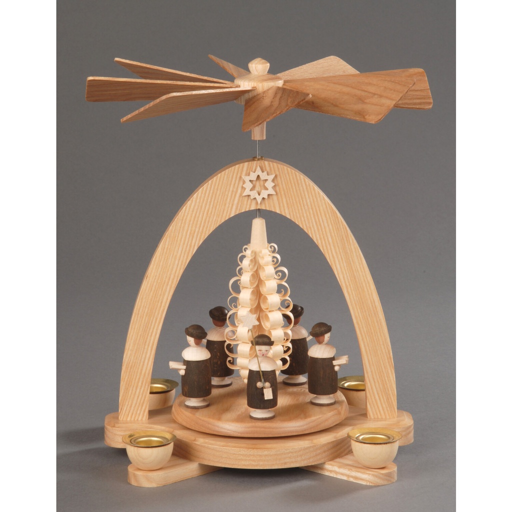 [AP 085/401] Pyramide, natur - Kurrende mit Hut und Spanbaum