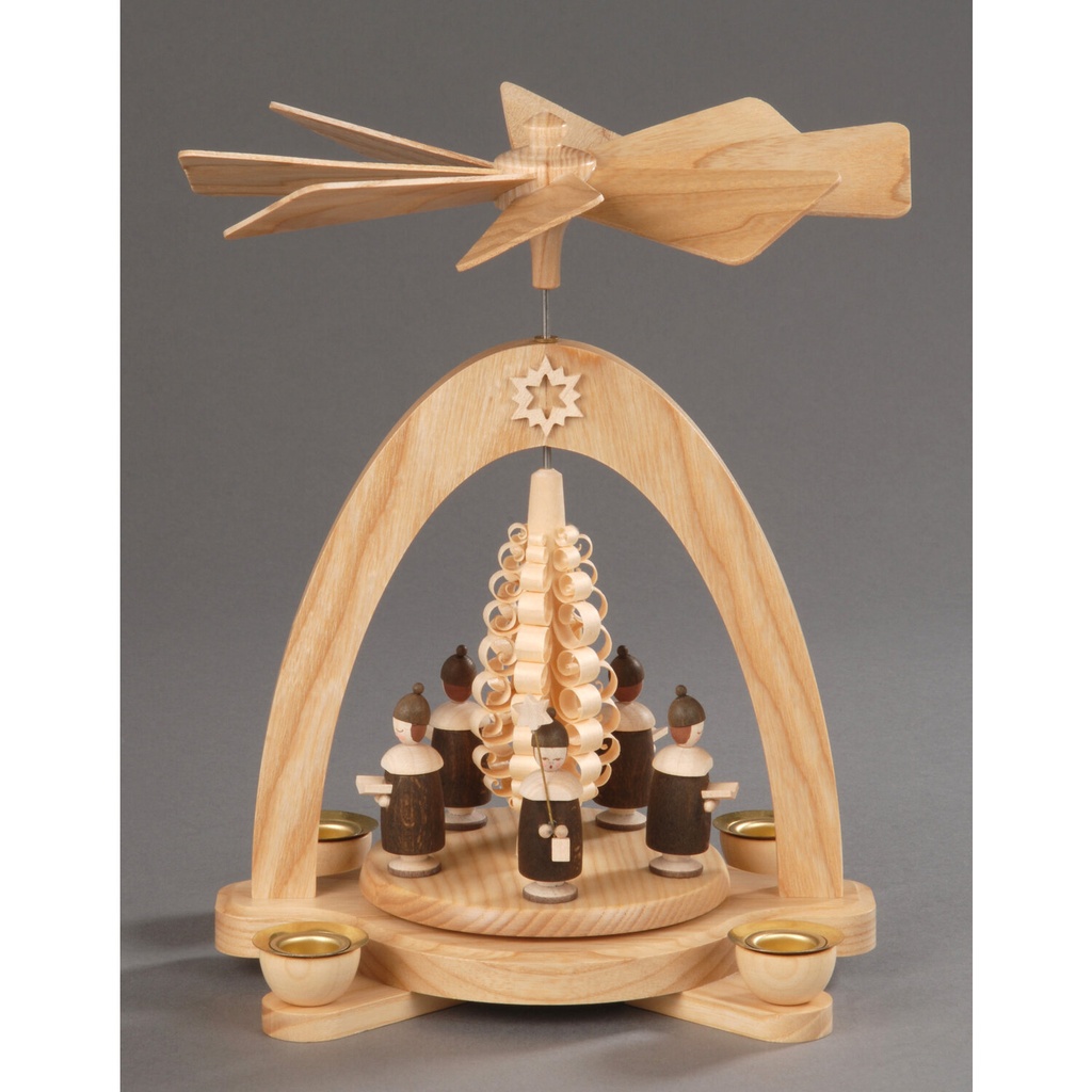 Pyramide, natur - Kurrende mit Mütze und Spanbaum