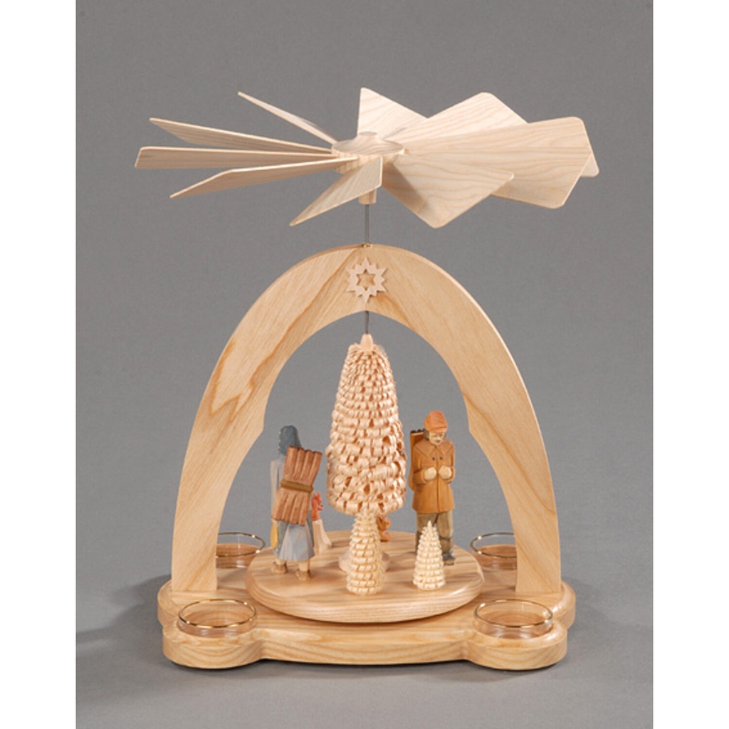 Pyramide, natur - geschnitzte Waldleute