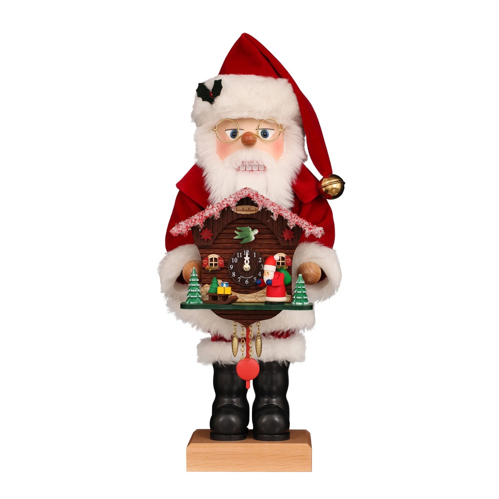 [CU 00 0891] Nußknacker - Weihnachtsmann mit Kuckucksuhr