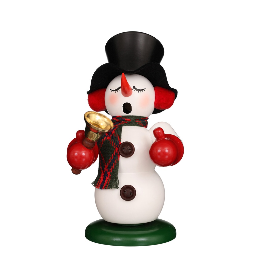 Räuchermann - Schneemann mit Glocke