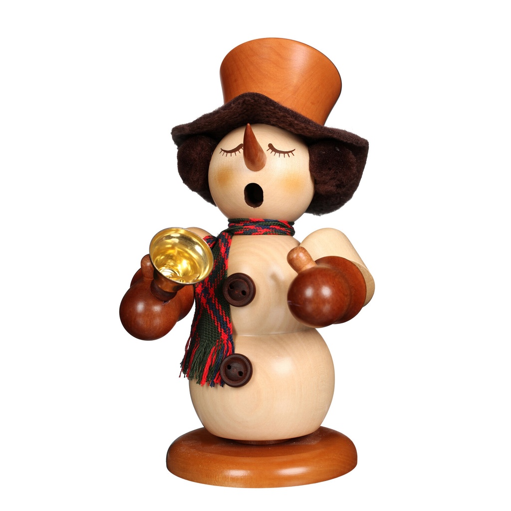 [CU 01 0075] Räuchermann - Schneemann mit Glocke natur