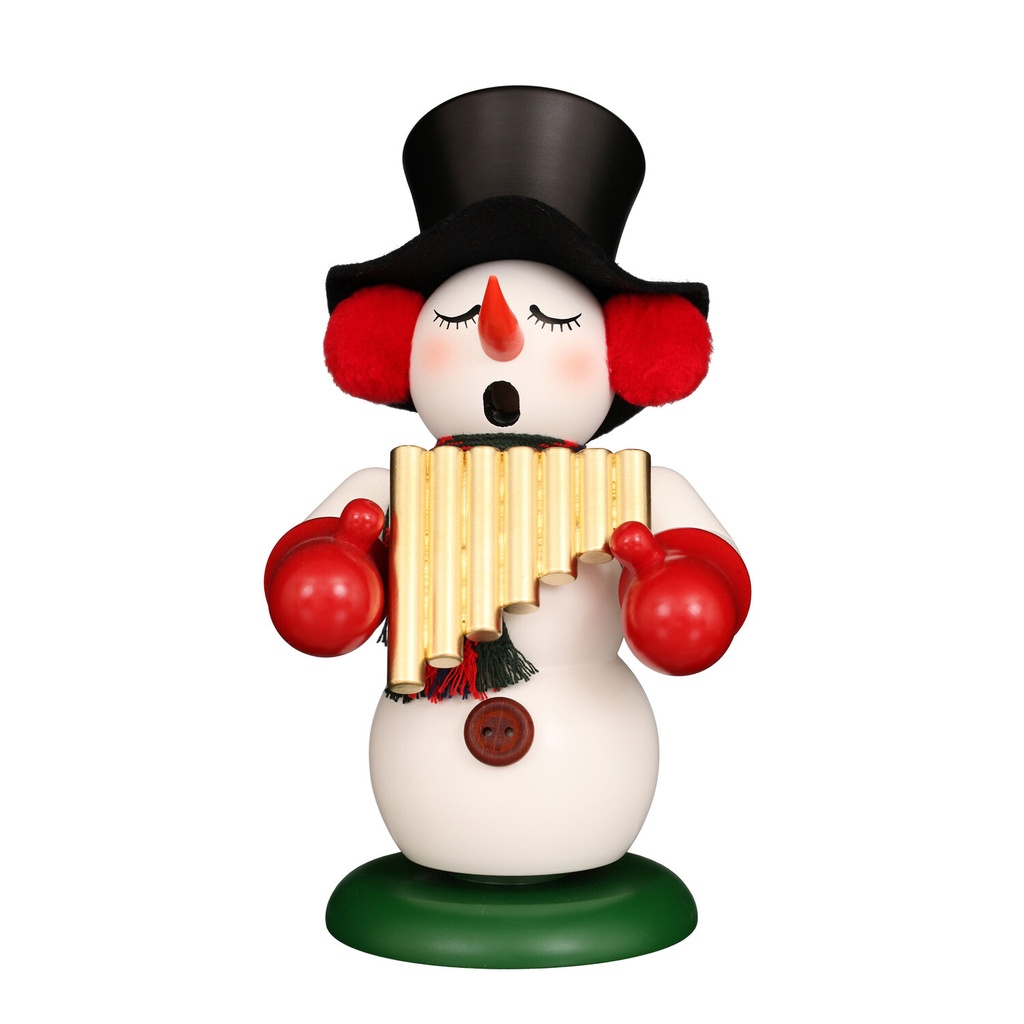 Räuchermann - Schneemann mit Panflöte