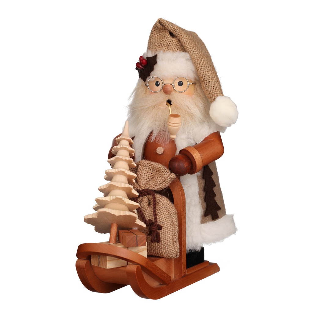 [CU 01 0170] Räuchermann - Weihnachtsmann auf Schlitten natur