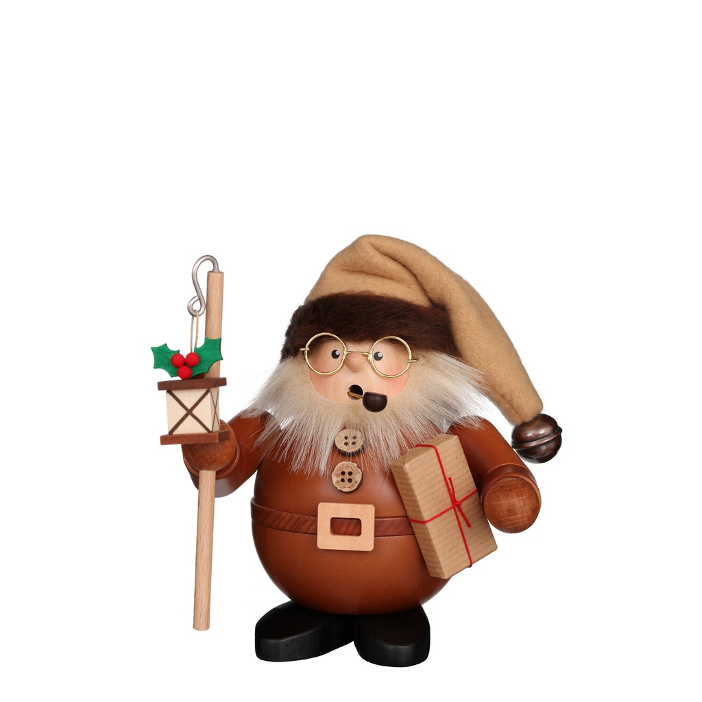 [CU 01 0464] Räuchermann - Weihnachtsmann mit Laterne natur