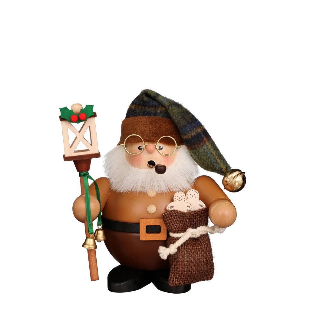 Räuchermann - Weihnachtsmann mit Laterne natur