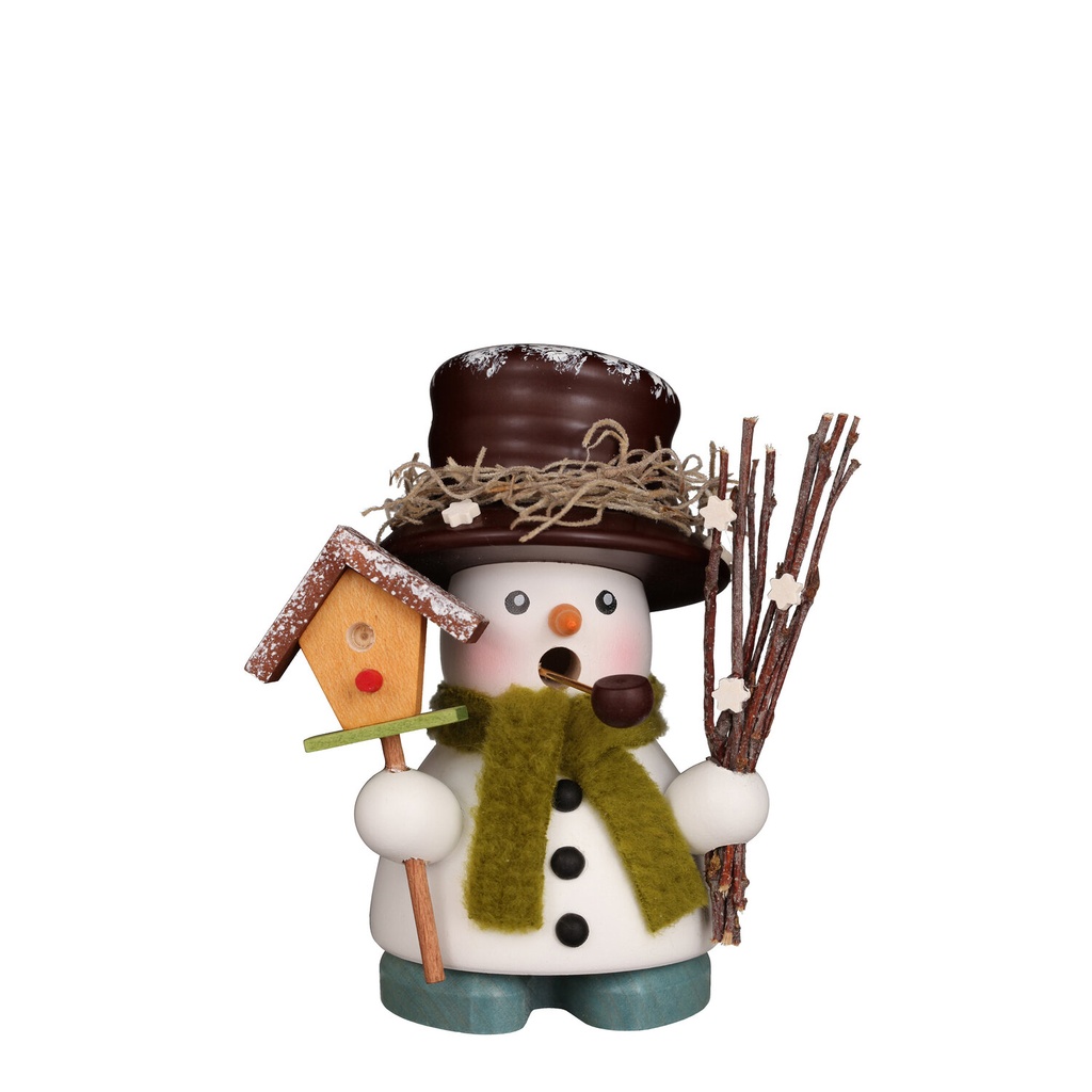 [CU 01 0689] Räuchermann - Schneemann mit Vogelhaus