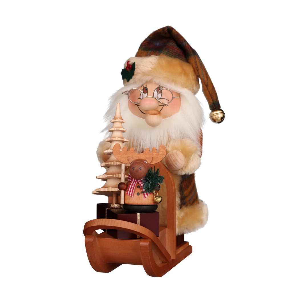 Räuchermann - Wichtel Weihnachtsmann mit Schlitten