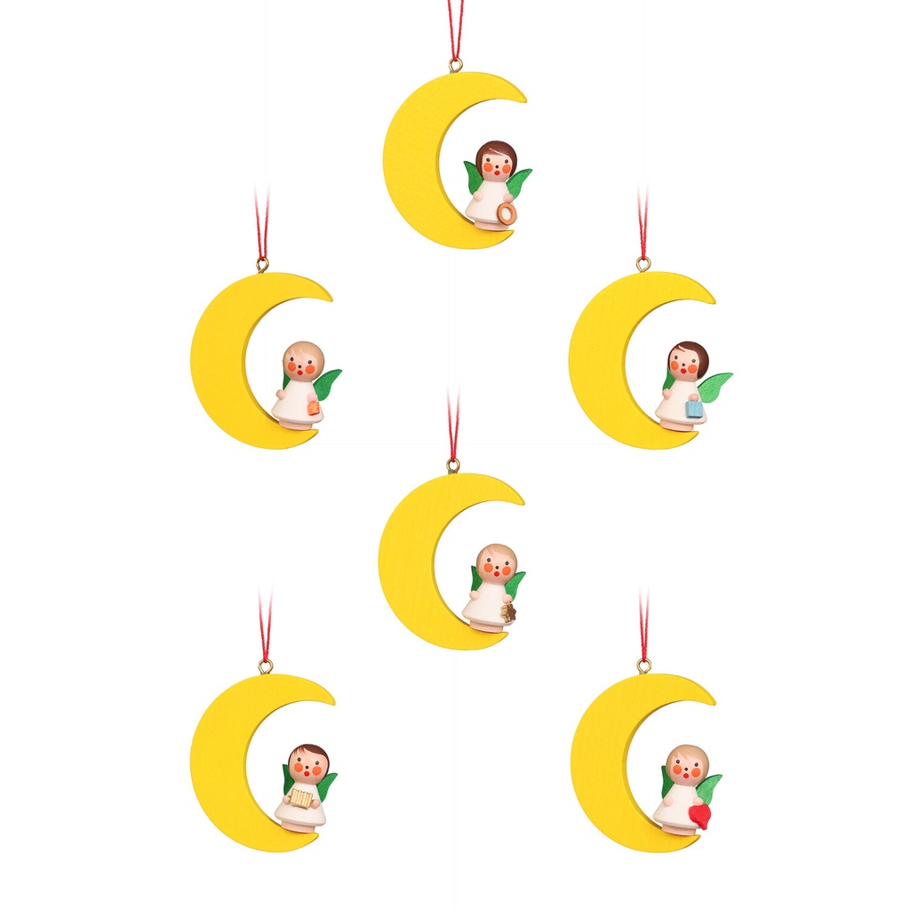 [CU 10 0136] Baumschmuck - Miniengel im Mond