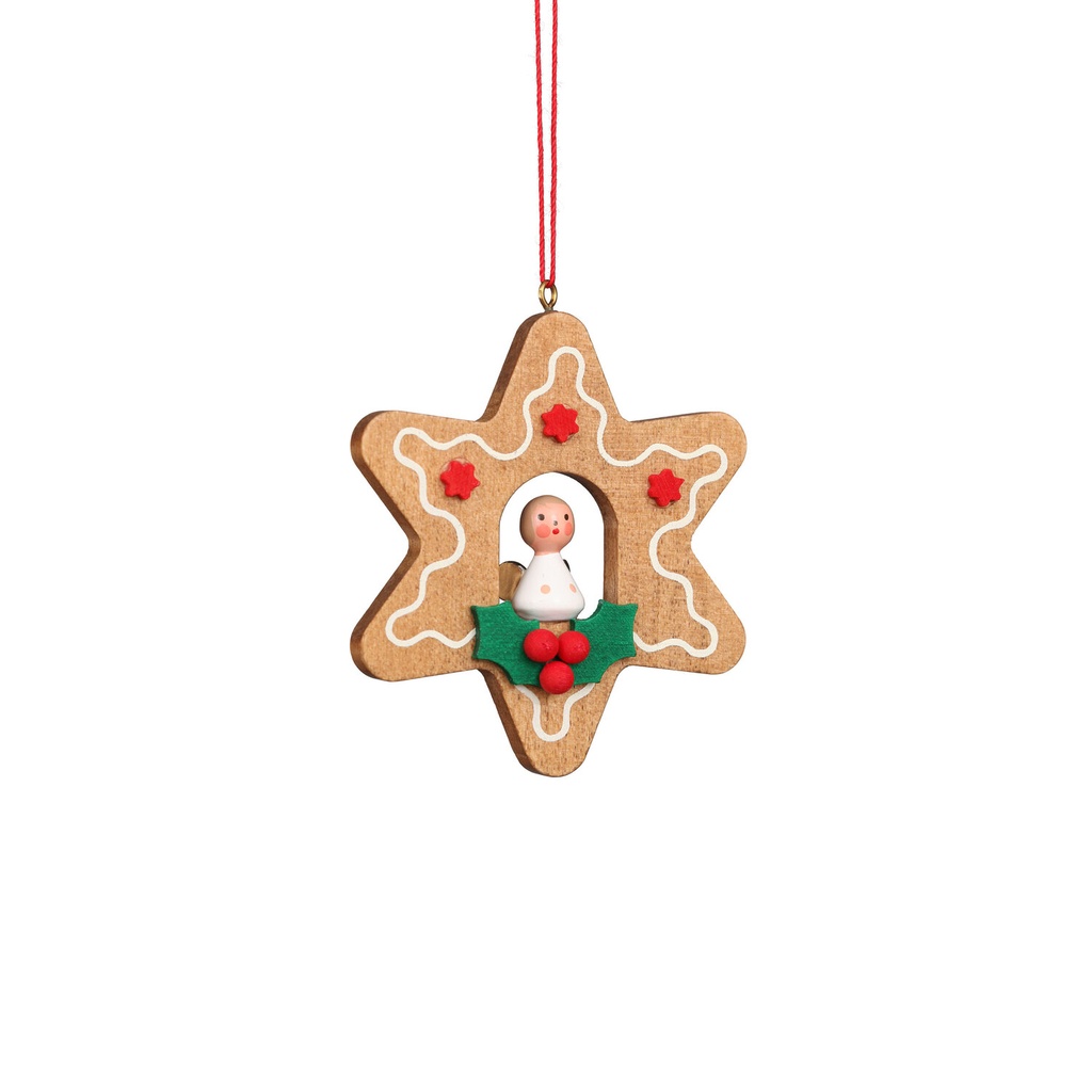 [CU 10 0423] Baumschmuck - Lebkuchenstern mit Engel