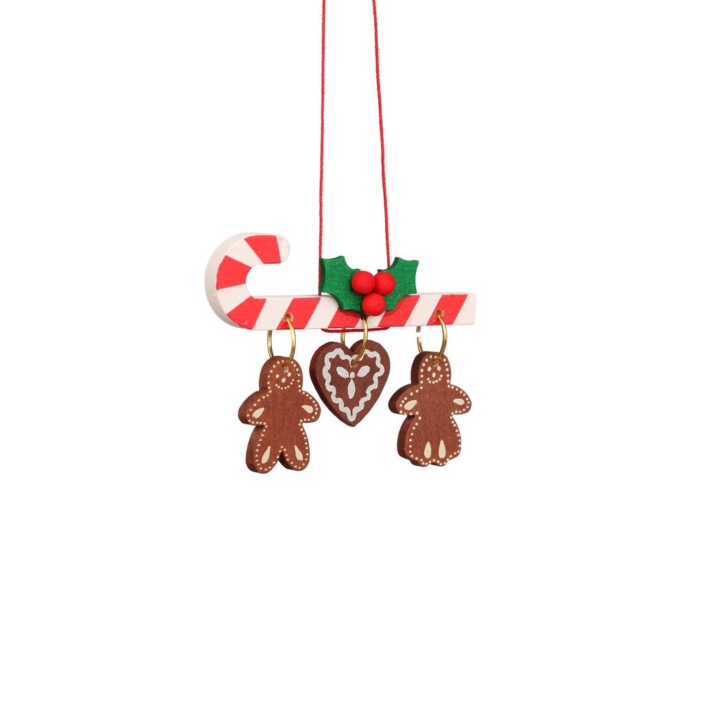 [CU 10 0438] Baumschmuck - Zuckerstange mit Lebkuchen