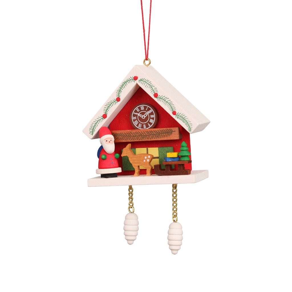 Baumschmuck - Kuckucksuhr rot mit Niko