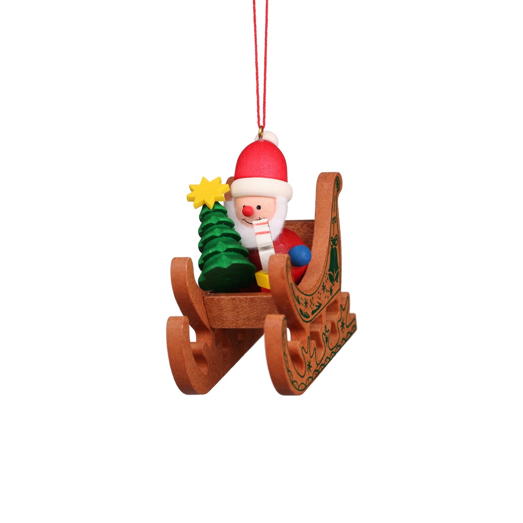 Baumschmuck - Weihnachtsmann im Schlitten