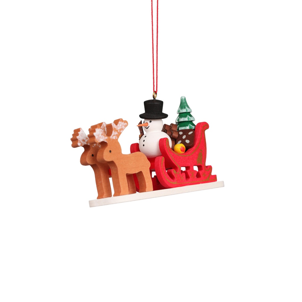 [CU 10 0635] Baumschmuck - Schneemann im Rentierschlitten