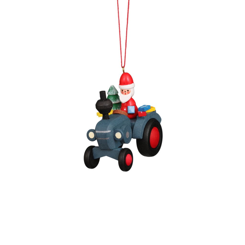 Baumschmuck - Traktor mit Weihnachtsmann