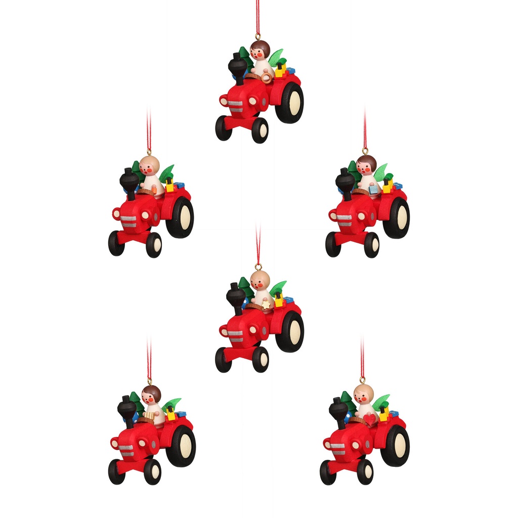 Baumschmuck - Traktor mit Engel