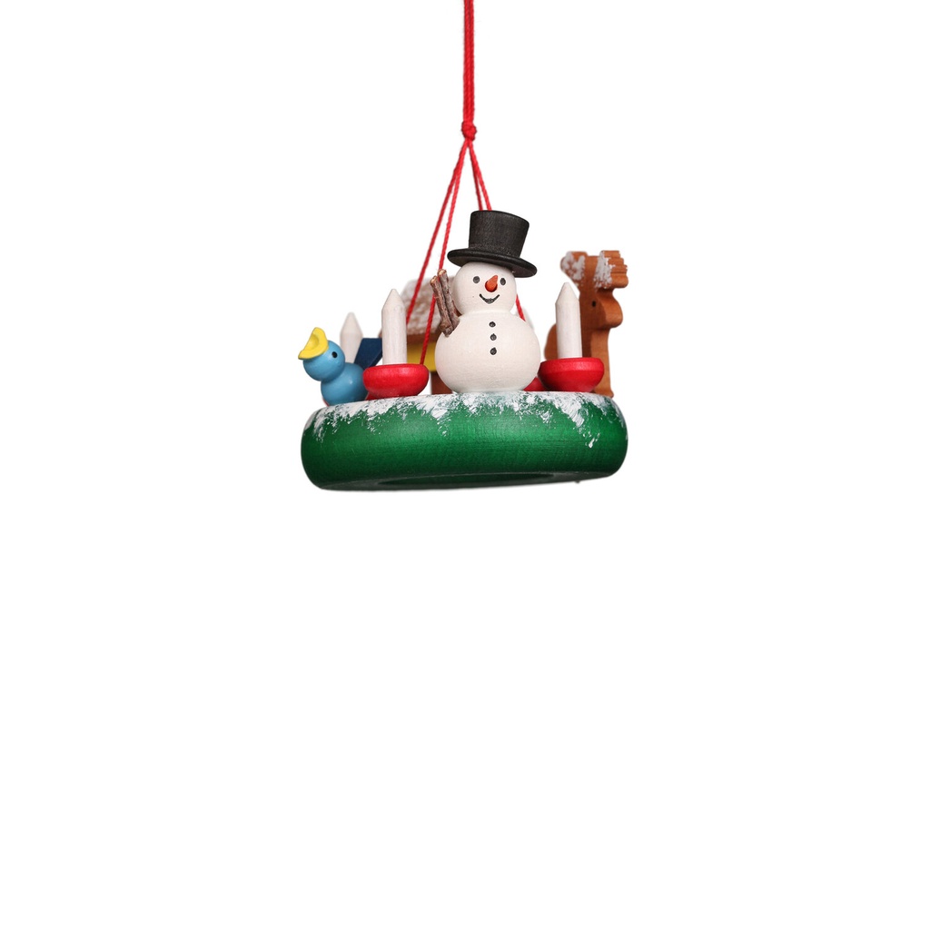 Baumschmuck - Kranz mit Schneemann