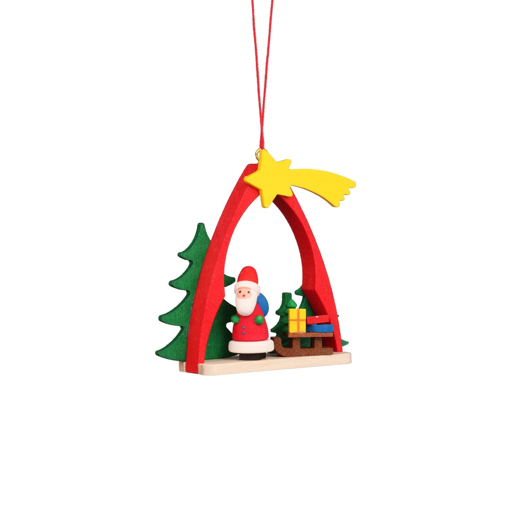 Baumschmuck - Weihnachtsmann im Bogen