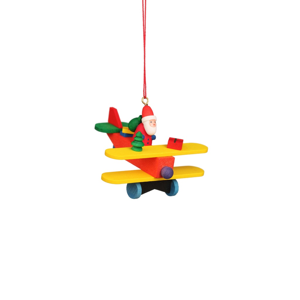 [CU 10 0865] Baumschmuck - Weihnachtsmann auf Flieger