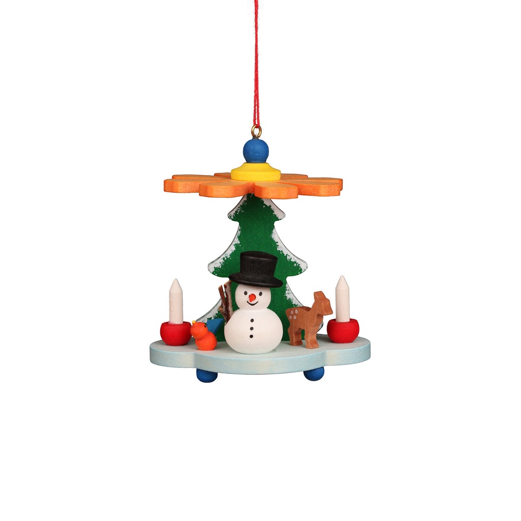 Baumschmuck - Pyramide mit Schneemann