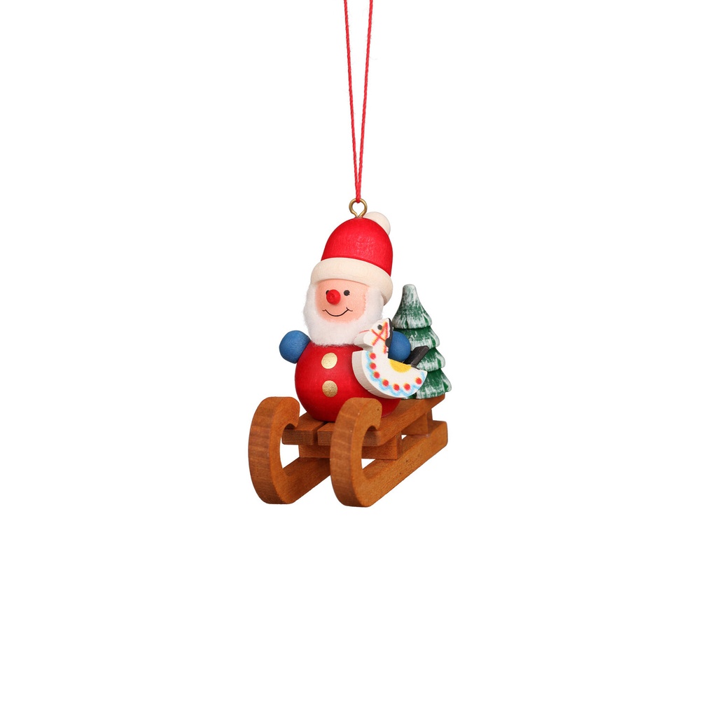 Baumschmuck - Weihnachtsmann auf Schlitten