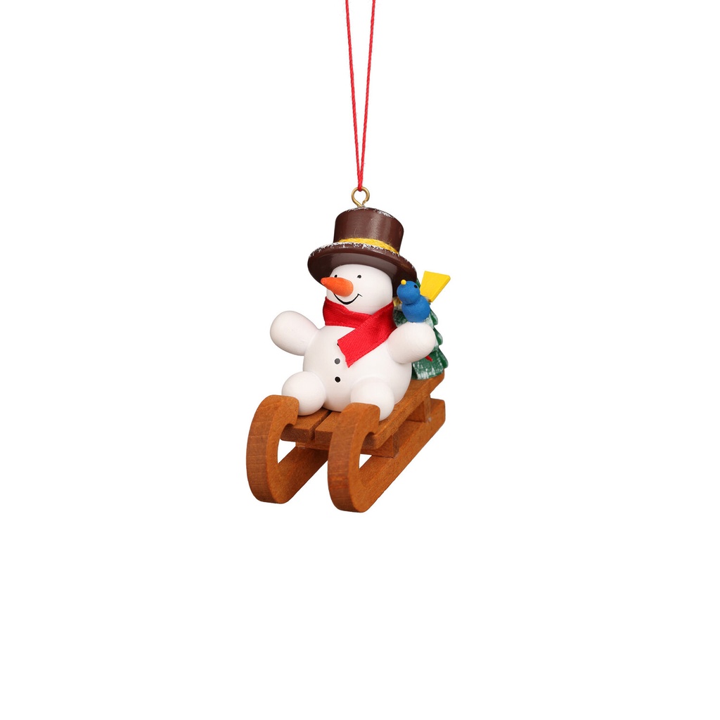 [CU 10 0930] Baumschmuck - Schneemann auf Schlitten
