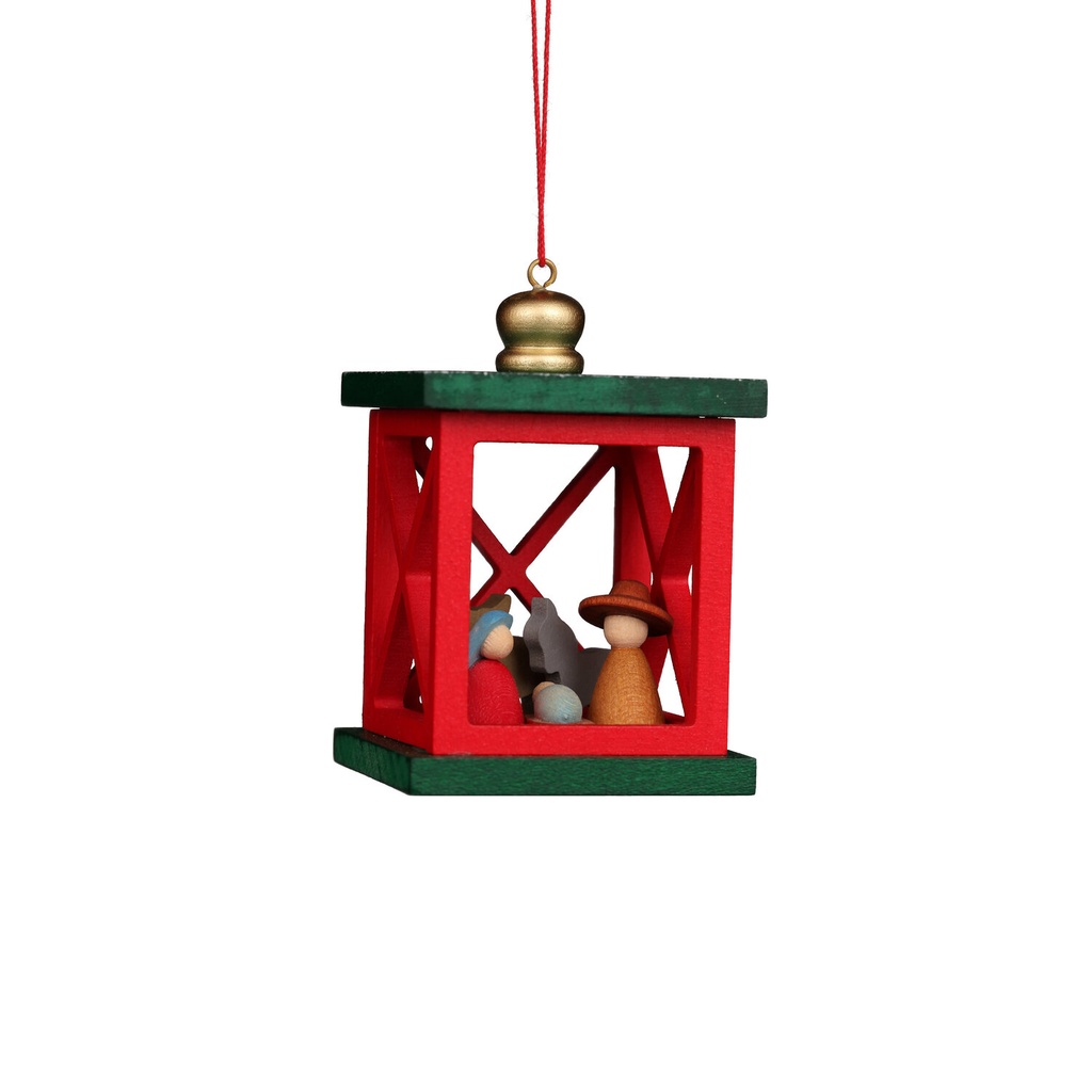 Baumschmuck - Weihnachtslaterne mit Krippe