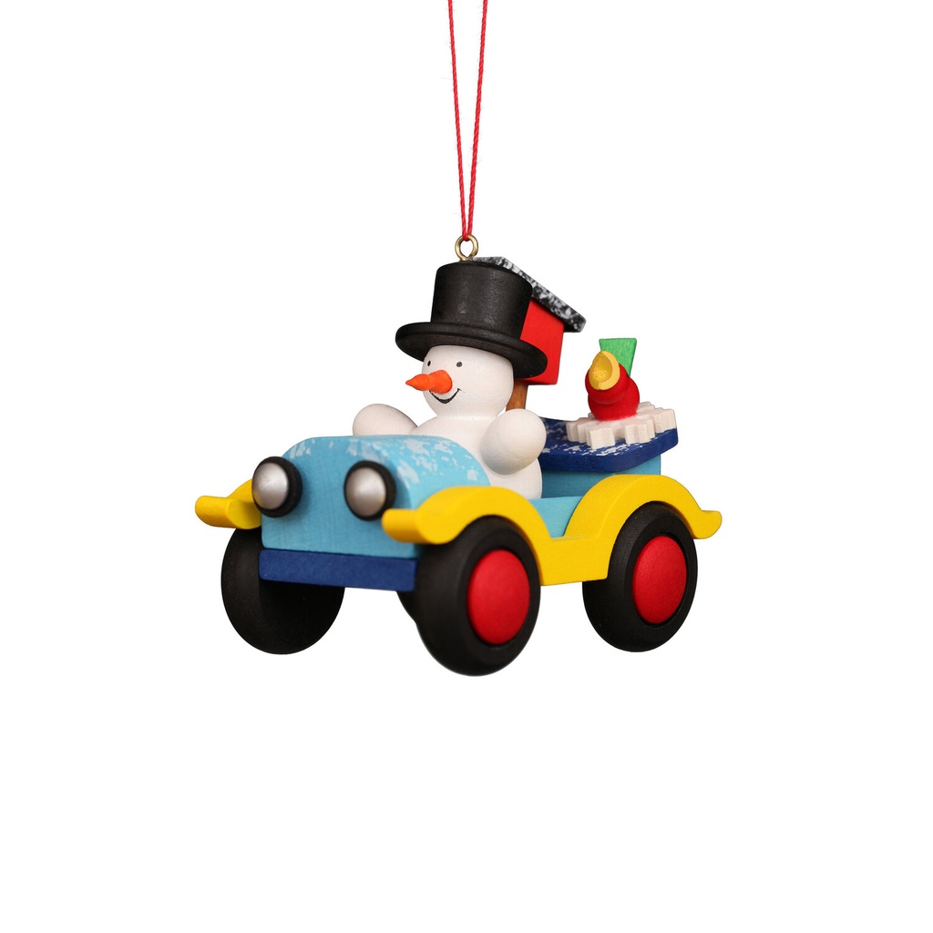 [CU 10 0936] Baumschmuck - Auto mit Schneemann
