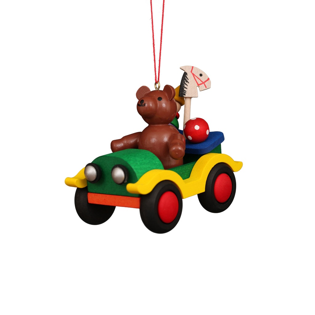 Baumschmuck - Auto mit Teddy