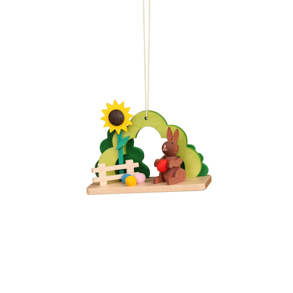 Baumschmuck - Hase mit Ei am Busch